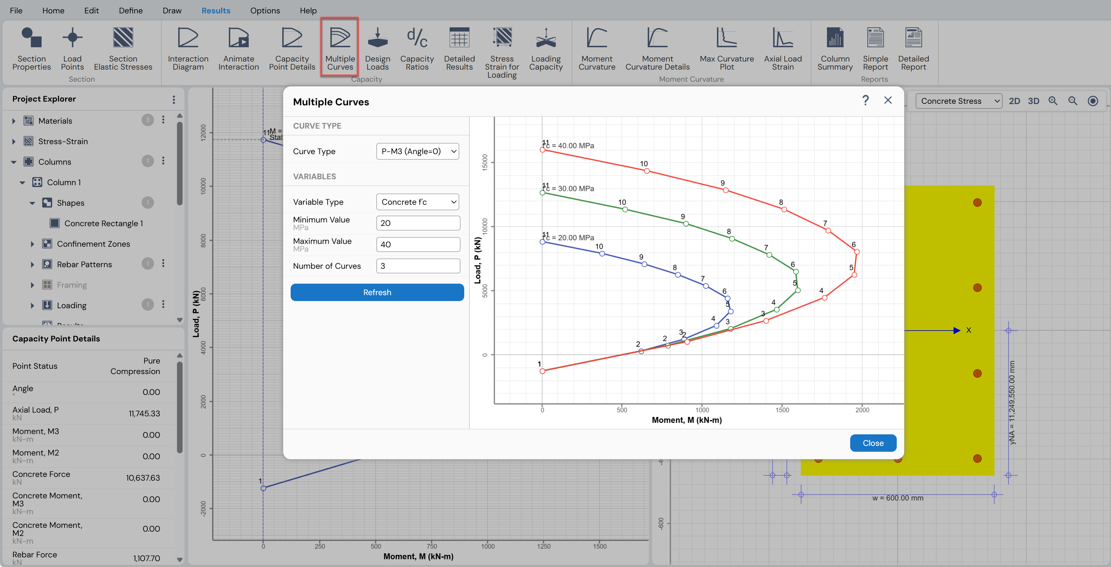 Multiple Curves feature in Column Designer